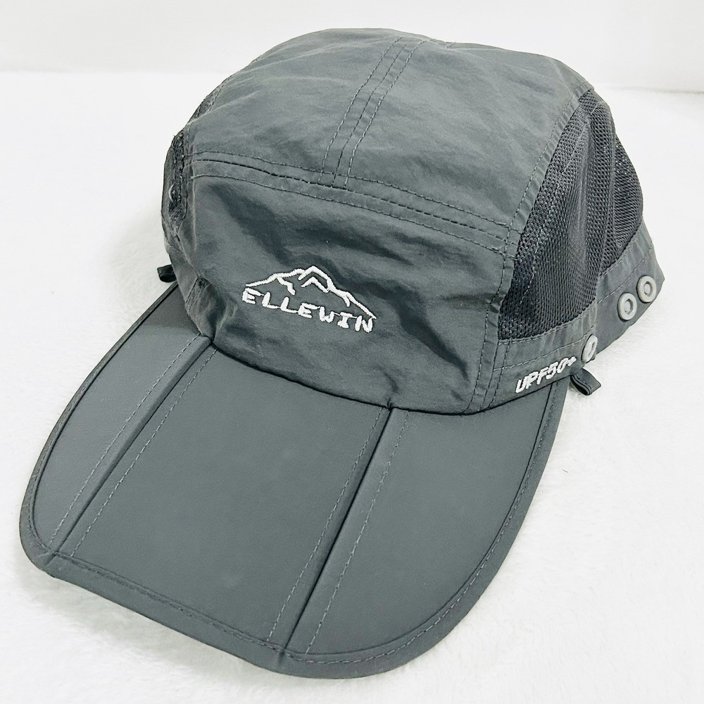Ellewin UPF 50+ Outdoors Sports Sun Hat Cap Adjustable Strapback Gray Tennis